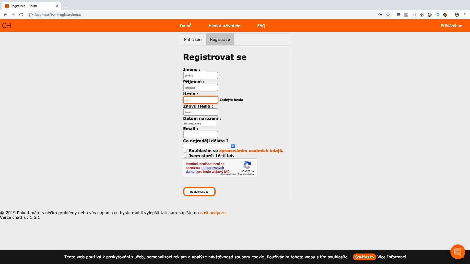 Obrázek projektu Chattr - Sára Hýžová