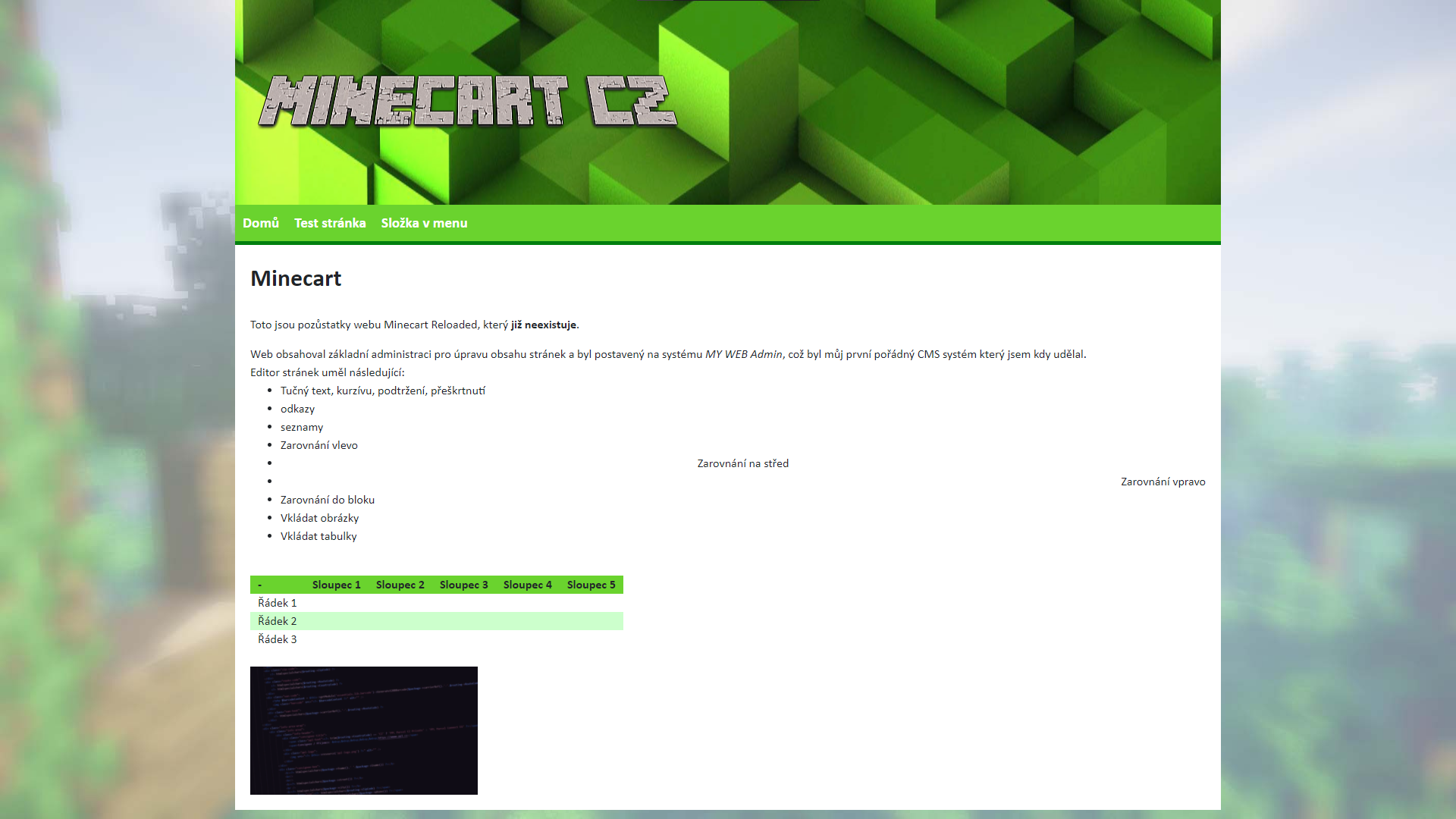 Obrázek projektu Minecart - Sára Hýžová